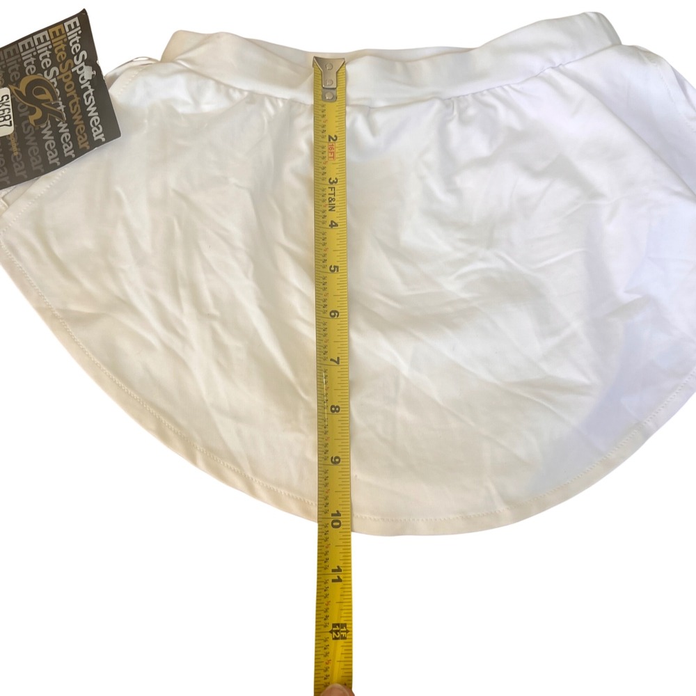 GK Elite Sportswear White Gymnastics‎ Dance Skort Skirt Child Large NWT Tennis